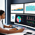 **Image Prompt:** A diverse team collaboratively working on a project using AI-powered tools. Show screens displaying data analysis, translation features, and project management dashboards. Emphasize seamless communication and efficient workflow in a modern office setting.