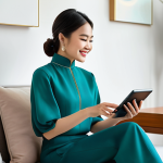 Home 18 생성형 AI가 고객 경험에 미치는 영향 - **Prompt for Personalized Shopping Experience:**
"A young, stylish Vietnamese woman, elegantly d...