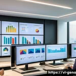 Home 19 생성형 AI 활용법 고객 만족도 조사 자동화하기 - A modern Vietnamese office setting where a diverse team of professionals is using AI-powered survey ...